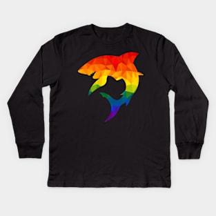 Shark Rainbow Kids Long Sleeve T-Shirt